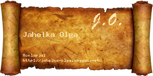 Jahelka Olga névjegykártya
